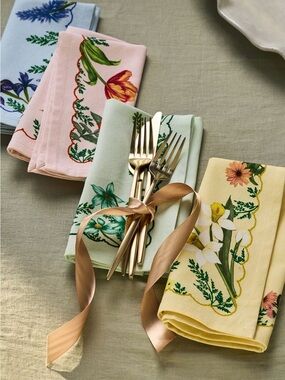 Anthropologie Eden Cotton Napkins, Set of 4